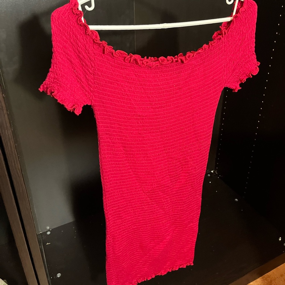 Red Ruched Dress